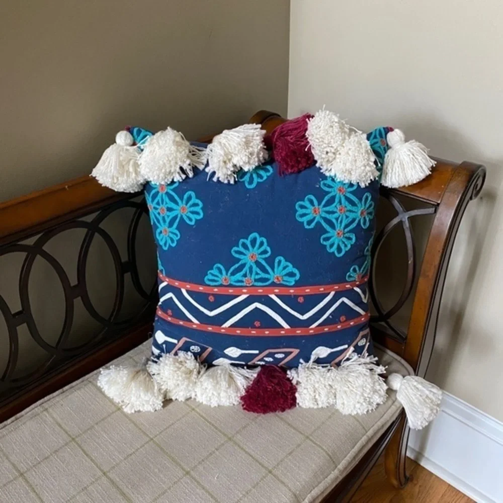 Anthropologie Jessa  Embroidered Throw Pillow